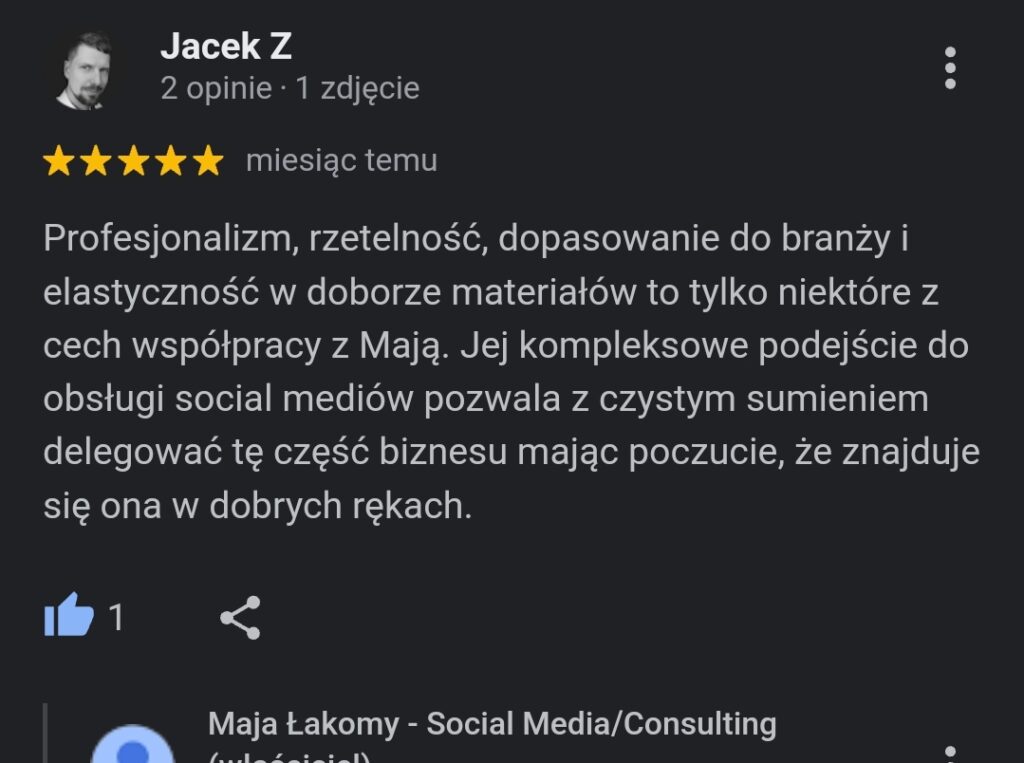 Opinia 9 - Maja Łakomy
